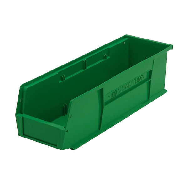 Quantum Storage Systems Hang & Stack Storage Bin, Polypropylene, Green, 5 in H, 5-1/2 in W, 18 in L QUS238GN - main